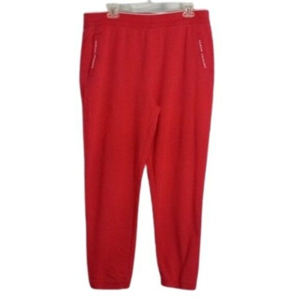 Armani Exchange Size L Pants Joggers Flaw Red Athletic Sweats Pockets Leisure